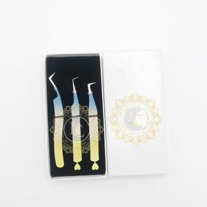 Venta al por mayor, pinzas inferiores con patrón de diamante sostenible, recubrimiento en polvo personalizado, pinzas para pestañas con corazón de punto plateado, etiqueta personalizada - Product Image 5