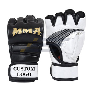 Factory Wholesale Custom Printed MMA Gloves Professional Training Leather and PVC Grappling Gloves 8oz Sizes Cheap Price - Product Image 4