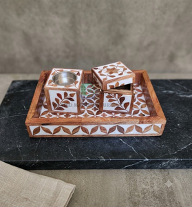 Soporte de incienso de madera con caja de almacenamiento, difusor de aromaterapia con diseño de hojas, accesorio de escritorio para mesa - Product Image 3