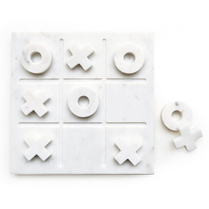 Jeu de Tic Tac Toe en marbre artisanal avec sphères, jeu de stratégie de table décoratif luxueux pour le divertissement familial - Product Image 6