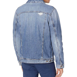 Veste en jean délavé pour homme, classique, décontractée, boutonnée, couleur unie, coupe classique, pour l'automne, à prix abordable - Product Image 2