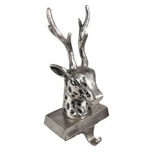 Casted Reindeer Head Christmas <b>Stocking</b> <b>Holder</b> Eco-Friendly Aluminium Wood Material Hanging Fireplace Use Decor Customizable - Product Image 1