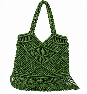 Sac à bandoulière en macramé jaune moutarde le plus vendu pour femmes, sac fourre-tout bohème en coton fait main pour usage quotidien à la plage, disponible à la vente - Product Image 6