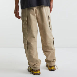 Pantalon cargo pour homme en coton bouclette épais non brossé, chaud, ample, avec revers, style jogger, uni, pour le sport et la gym - Product Image 2