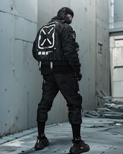 Cyberpunk Techwear Veste Homme Noir À Capuche Imperméable Coupe-Vent Ninja Cyberpunk Techwear Vestes - Product Image 4