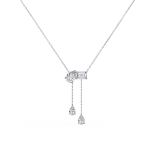 Collier superposé pour femme avec pendentif double halo en diamant de laboratoire doré, style hip-hop, certifié, diamant fin pour femme - Product Image 2