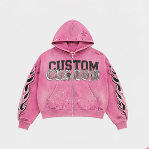 Wholesale Custom Streetwear Hoodie Supplier Premium Wholesale Men's <b>Zip</b> Up Hoodies OEM Factory - Product Image 1