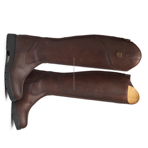 Equestrian <b>Brown</b> Leather Horse <b>Riding</b> <b>Boots</b> Tall Equestrian <b>Boots</b> Side Zipper Buckle Strap for <b>Riding</b> Training Long day use - Product Image 4