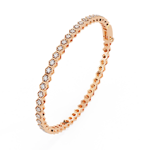 Bracelet en diamant de laboratoire taille brillant rond pour femme, plaqué or, certifié IGI, bijoux de luxe pour fiançailles et mariage - Product Image 3