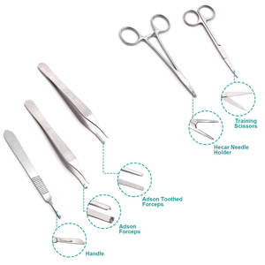 Kit de sutures chirurgicales en acier inoxydable avec coussinet de suture en silicone réutilisable pour étudiants, en vente à bas prix - Product Image 2