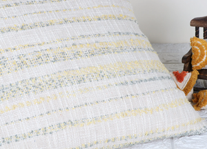 Hand Loom Woven Off <b>White</b> and Yellow Fringe Textured Boho <b>Cushion</b> Cover Handmade Decorative Pillow Case for Sofa Bedroom Living - Product Image 4