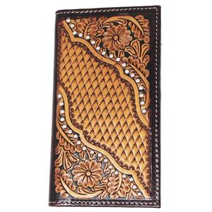 Cartera larga duradera de Estilo Vintage para hombre, cuero genuino de grano superior, cuero de vaca bohemio tallado a mano para una calidad duradera - Product Image 1