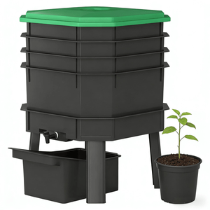 Composteur à vers de terre à 4 plateaux avec aérateur pour le compostage - Product Image 3