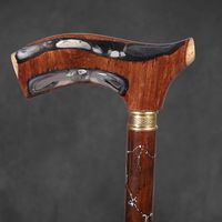 Canne de marche en bois et résine naturelle écologique de haute qualité, motif floral, pour personnes âgées, avec support multi-formes pour la rééducation