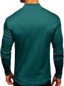 Pull à col roulé en tricot noir uni pour homme, manches longues, vêtements d'hiver - Product Image 4