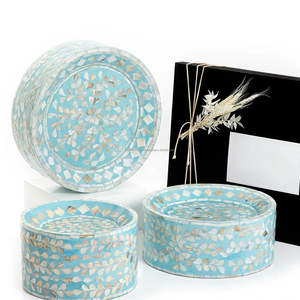 Artisanat de luxe taille personnalisée verre nacre os incrustation gâteau/Cupcake Stand usage domestique fête événement plateaux de service bas prix - Product Image 2