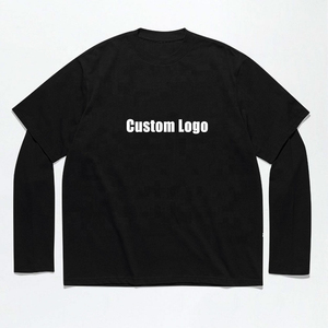 เสื้อยืดแขนยาวพิมพ์ลายโลโก้ตามสั่ง ผู้ชาย ผ้าฝ้ายเจอร์ซีย์ 100% คอกลม ทรงปกติ สวมใส่สบาย สีพื้น พิมพ์ลายด้านหน้า - Product Image 1