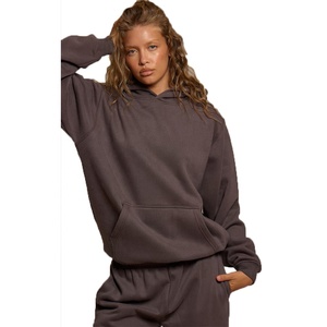 Vente en gros de sweat à capuche en polaire pour femmes pull-over simple surdimensionné pour l'hiver, mode décontractée, logo personnalisé, fournisseur OEM ODM - Product Image 4