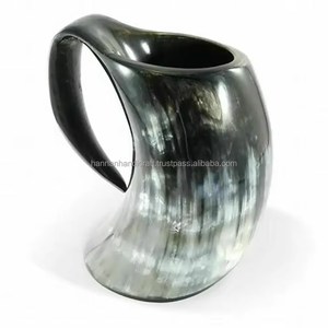 Mug en corne élégant, fait main, sculpté, de haute qualité, en corne de buffle, style authentique, mug à vin viking naturel, très vendu - Product Image 5
