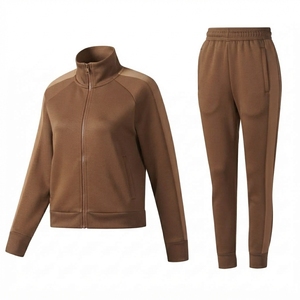 Hot Sale OEM Service Lightweight Stand Collar Full Sleeves Women's <b>Tracksuit</b> Set Solid Colors High Quality Elastic Waist Pants - Product Image 6