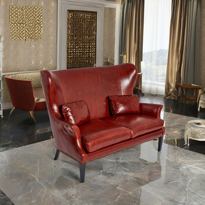 New Genuine Leather Two <b>Seat</b> Corner Sofa-Minimalist Design Solid Wood Frame Outdoor Furniture for Hotel & Living Room Use - Product Image 1