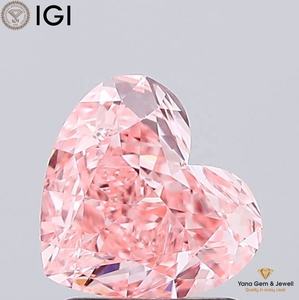 เพชร CVD ผลิตในห้องปฏิบัติการ น้ำหนัก 1.50 กะรัต รูปทรงหัวใจ ได้รับการรับรองจาก IGI สีชมพูสดใสพิเศษ ความสะอาดระดับ VVS2 เหมาะสำหรับจี้แบบโซลิแทร์สุดหรู - Product Image 1