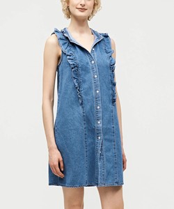 Fabricante de Vestidos Maxi de Mezclilla de Algodón de Alta Calidad Personalizados para Mujer, Estilo Vintage, Corte A, Casual, de Secado Rápido, Ajustados, Cuello Mao, para Verano e Invierno - Product Image 1