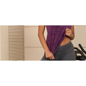 Camiseta sin mangas para gimnasio para mujer, chaleco deportivo elástico que absorbe la humedad, para correr, yoga y fitness - Product Image 4