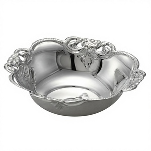 Tazón de servir de fruta de metal de diseño elegante para hoteles de vajilla de cena de boda - Product Image 1