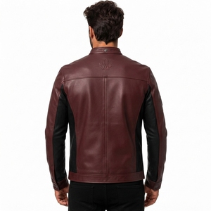 <b>Men</b> Leather <b>Jacket</b> <b>Lightweight</b> Leather Coat Soft Comfortable Fabric Durable Outerwear Classic Style For Daily Wear Travel Casual - Product Image 2