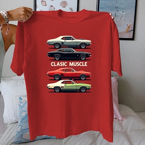 เสื้อยืดผู้หญิงผ้าฝ้ายแท้สไตล์คลาสสิกลายกล้ามเนื้อสวมใส่สบาย - Product Image 2