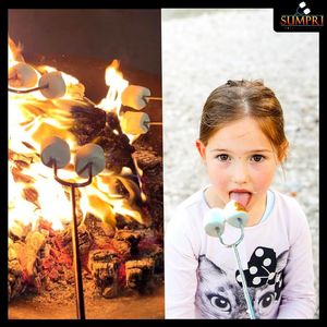 Ensemble de 6 brochettes télescopiques rotatives pour la cuisson de guimauves, idéal pour les foyers de camping et les S'mores - Product Image 4