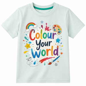 Camiseta de Manga Corta con Cuello Redondo, 100% Algodón, Estampada, Corte Regular, Estilo Jersey, Color Puro, Personalizable para Hombre - Product Image 1