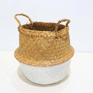 Panier à linge multifonction écologique avec couvercle et roulettes, paniers en bambou, grand panier à linge Panier à main en jacinthe d'eau fraîche - Product Image 4