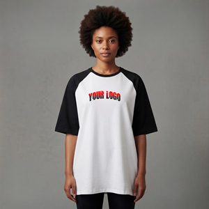T-shirt d'été de luxe 100 % coton pour femme, blanc/noir, personnalisable, confortable, style hip-hop décontracté - Product Image 1