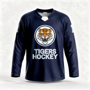 Camiseta de Hockey sobre Hielo Eagle Force para Hombre, Manga Larga, Cuello en V, Sublimada, Poliéster que Absorbe la Humedad, Ropa Deportiva, Corte Regular - Product Image 4