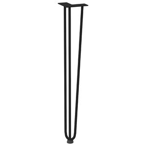Gambe del tavolo forcina in acciaio nero solido Set 4 pezzi 28.3 pollici per mobili - Product Image 4