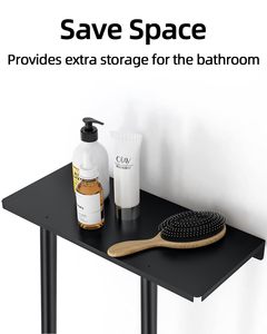 Bathroom Towel <b>Storage</b> with Top Shelf Towel Racks for Bathroom Wall Mounted <b>Bath</b> Towel Bathroom Accessories At Lowest Price - Product Image 5