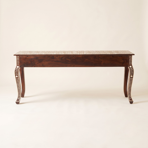 Mesa Consola Moderna de Madera con Incrustaciones de Hueso para Sala de Estar, Mueble de Entrada para Apartamento u Hogar, para Colocar Contra la Pared - Product Image 2