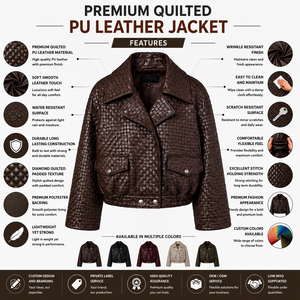 Veste en cuir courte pour femme, taille européenne, coupe ajustée, veste en cuir fine, vêtements de moto, veste décontractée grande taille, trench-coat en PU - Product Image 5