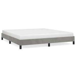 Cadre de lit rembourré en velours gris clair 76"x79.9" King Size sans matelas - Product Image 2