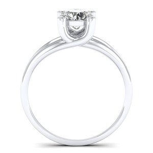 REYES Sterling <b>Silver</b> <b>925</b> Round Cut 0.87 Carat Moissanite Engagement <b>Ring</b> For Women Original 14K White Gold New Arrival Jewelry - Product Image 4