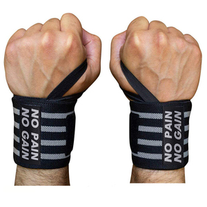 GAF Natural Rubber PVC Breathable High Elastic Anti-Slip <b>Straps</b> Heavy Duty Weightlifting Gym Wrist Support Thumb Wraps Hook Loop - Product Image 5