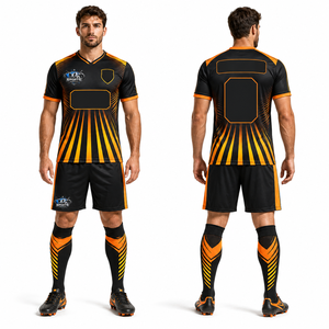 High Quality <b>Soccer</b> Training Uniform Jersey And Shorts Durable Recycled Polyester Fabric Custom Logo And Number Uniforms - Product Image 1