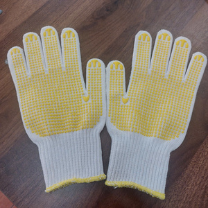 Best price natural white yarn cotton PVC dotted Safety Gloves All size 10 Gauges 12 pairs <b>polybag</b> general purposes from Vietnam - Product Image 1