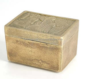 vintage brass <b>box</b> antique storage container ornate <b>keepsake</b> holder jewelry case by ARTISAN CRAFT - Product Image 4