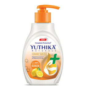 Yuthika Naturals 200ml Lemon Liquid <b>Hand</b> Wash Complete Protection with pH Balanced Formula - Product Image 1