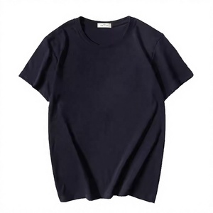 <b>Men's</b> <b>Navy</b> <b>Blue</b> Short Sleeve O-Neck 100% Cotton Oxford <b>T</b>-<b>Shirt</b> Oversized Fit Solid Color Sporty Style Long - Product Image 3