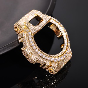 Accessoires de montre personnalisés : Boîtier en moissanite, Lunette en laiton massif entièrement sertie de diamants, compatible testeur de diamant, Lunette dorée pour montre entièrement sertie de diamants - Product Image 6