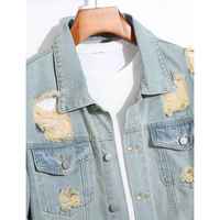 Veste en jean personnalisée pour homme, nouvelle collection, style rétro bleu déchiré, coupe classique, mode urbaine, vente en gros